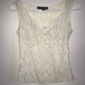 Lace White Tank